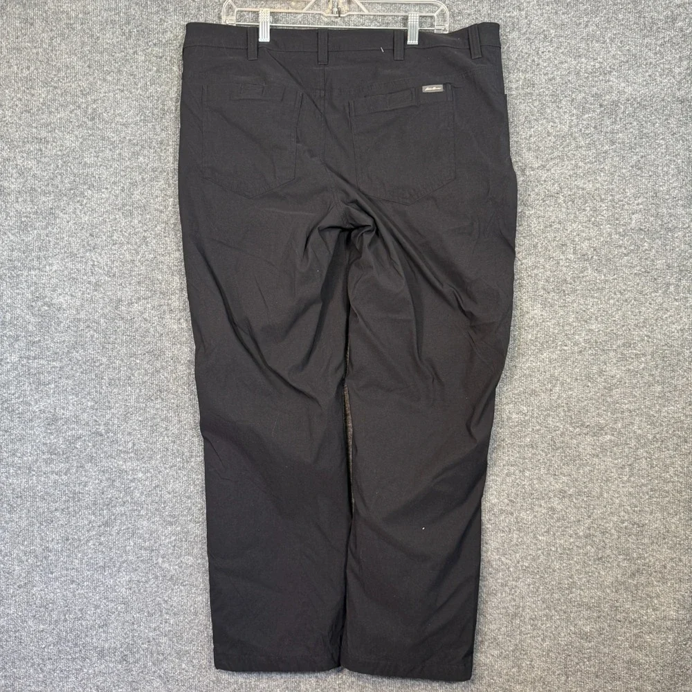 Eddie Bauer Fleece Lined Tech‎ Pants Mens 40x30 Black Nylon Cargo Straight Leg